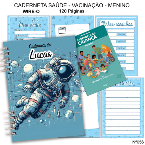 CADERNETA DE SAÚDE/ VACINAÇÃO Astronalta Azul