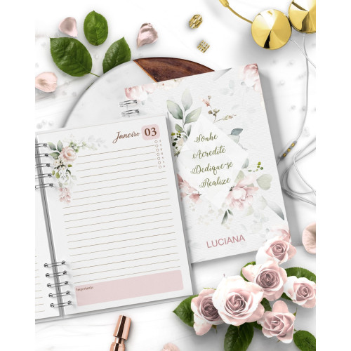 Agenda Floral Rosa