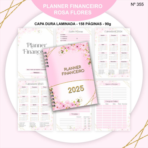 Planner Financeiro Rosa Flores